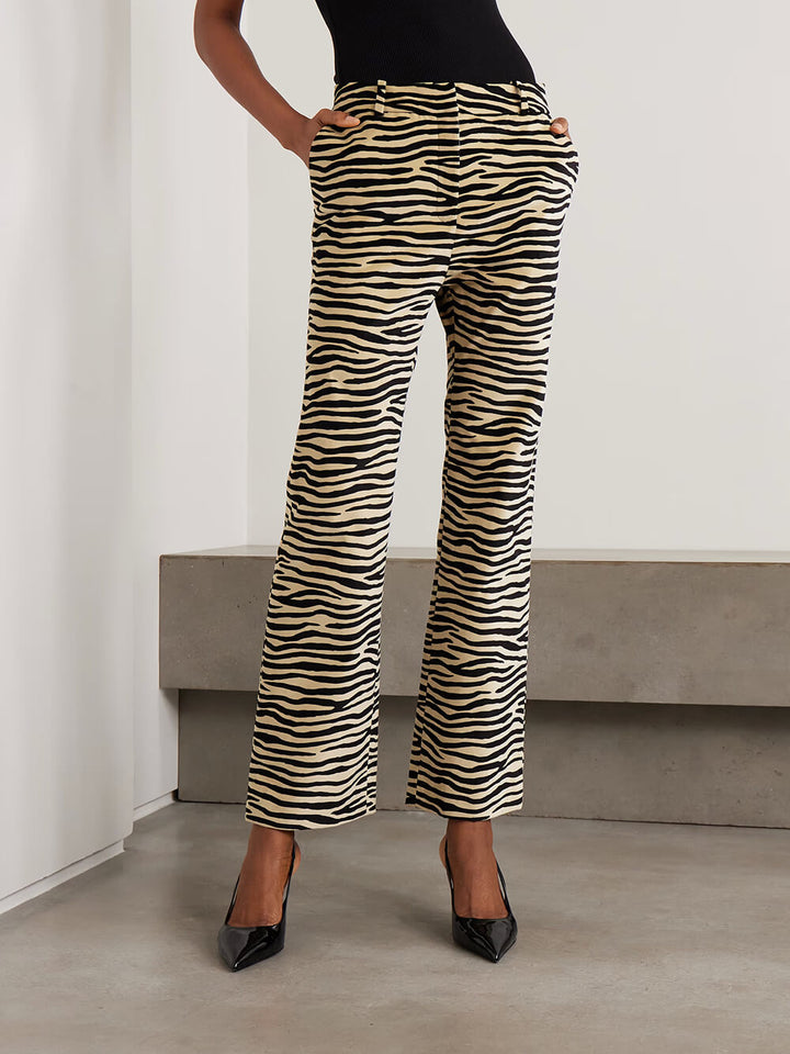Exquisite Zebra Print Straight Leg Pants
