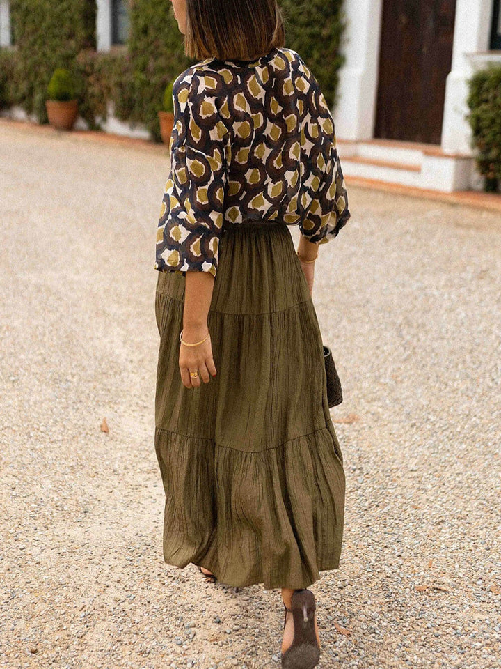 Fashion Casual Ruched Elastic Waist Skirt