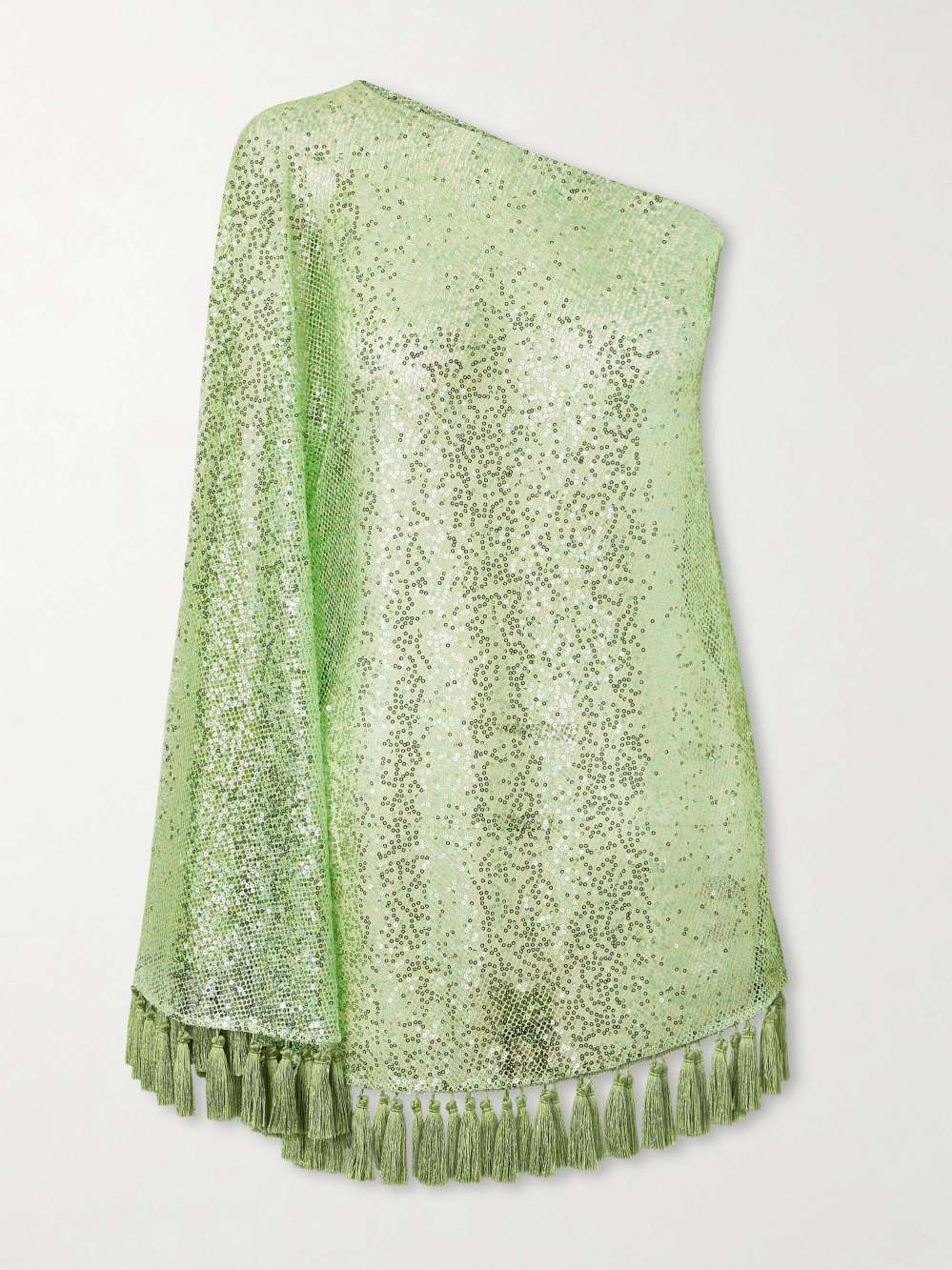 Elegant One-Shoulder Sequin Tassel Top & Flared Pants Two-Piece Set
