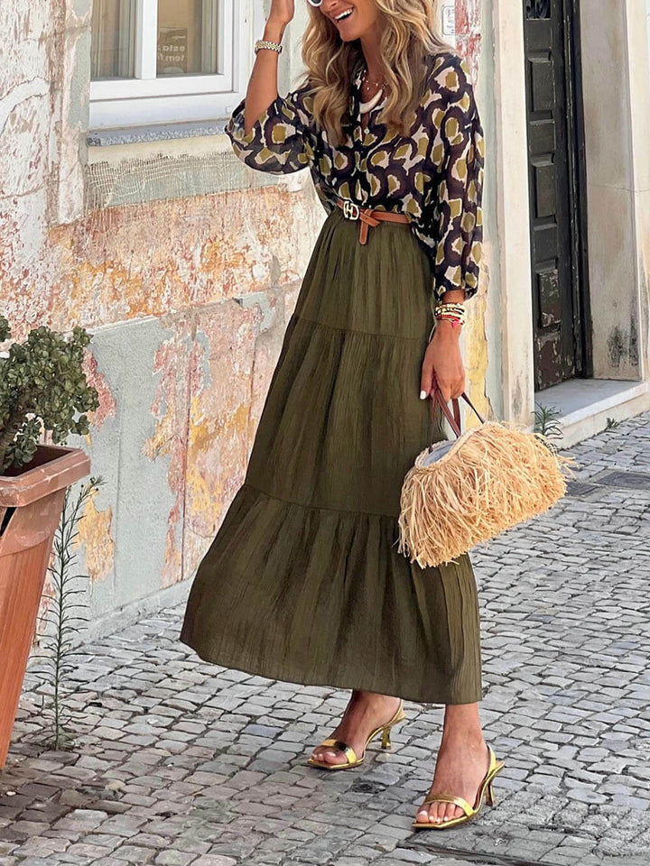 Fashion Casual Ruched Elastic Waist Skirt