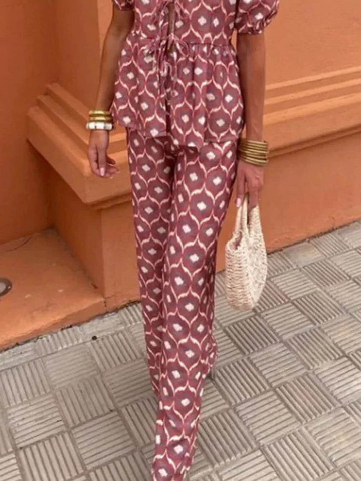 Casual Floral Print Elastic Loose Pants