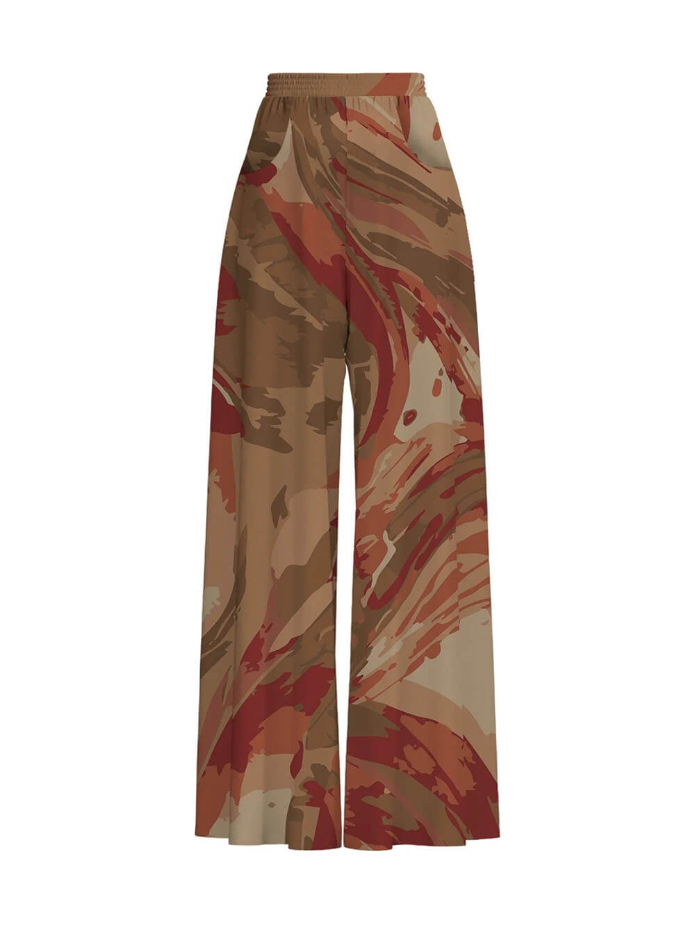 Casual Colorful Printed Loose High-Waisted Wide-Leg Pants