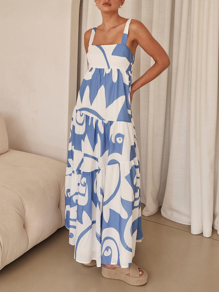 Boheemse maxi-jurk met geometrische print