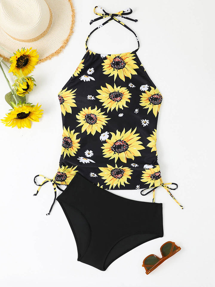Tankini set s uzorkom suncokreta i ovratnikom