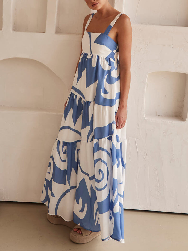 Boheemse maxi-jurk met geometrische print