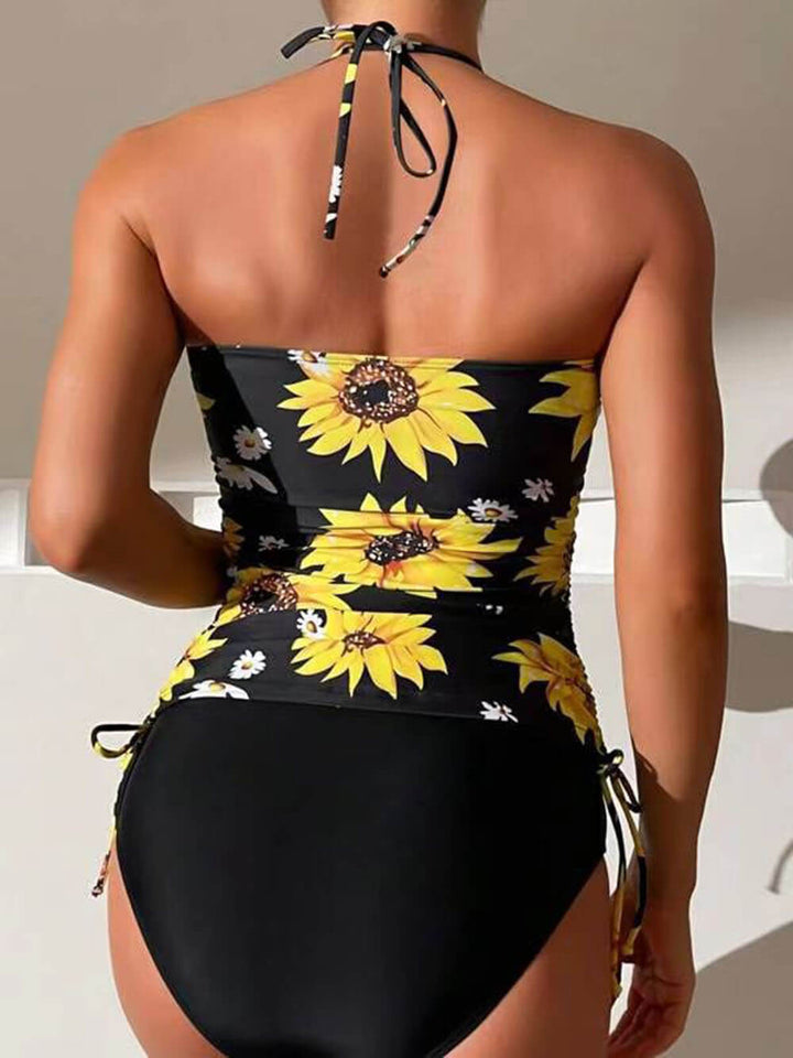 Tankini set s uzorkom suncokreta i ovratnikom
