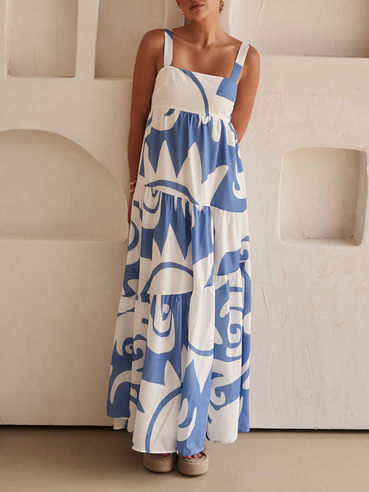 Boheemse maxi-jurk met geometrische print