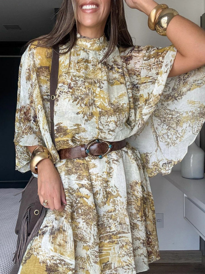 Unique Bohemian Print Mini Dress