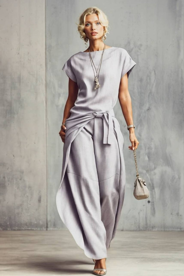 Short-Sleeve Top And Cocoon Pants Set