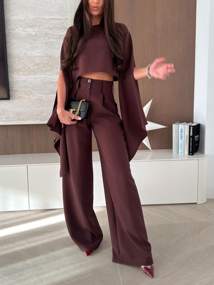 Exquisite Asymmetrical Flared Sleeve Loose Top