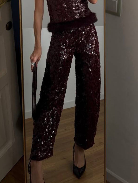 Exquisite Sequined Two-Piece Set