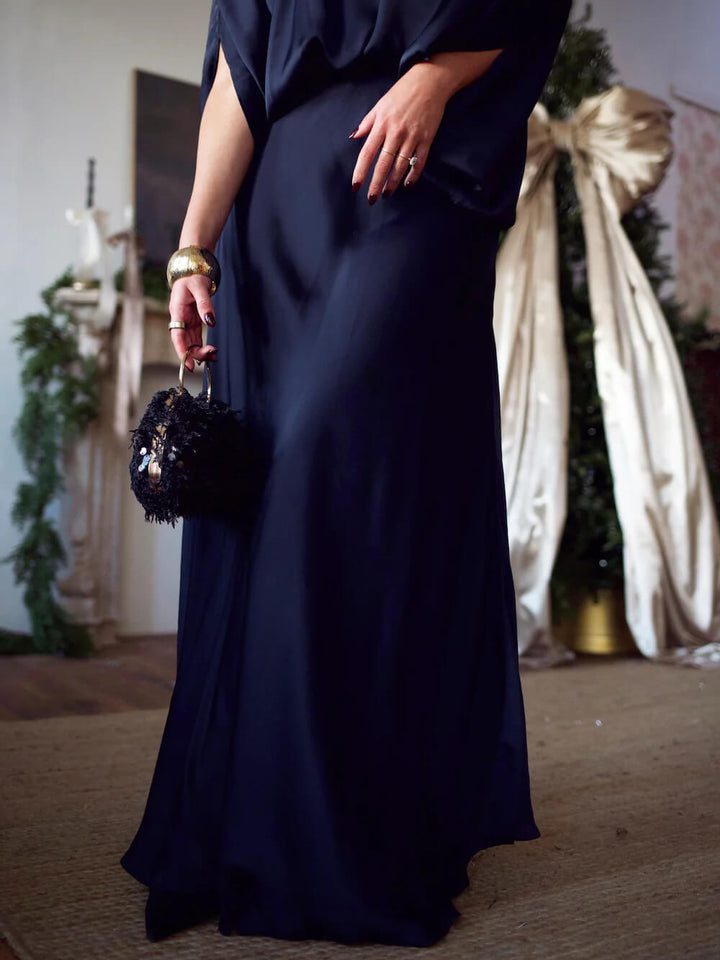 Exquisite Satin High-Waisted Maxi Skirt