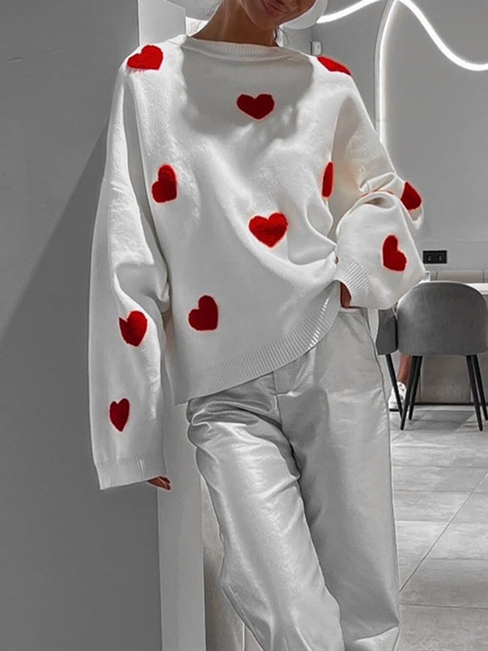 Mikina Heart Knit
