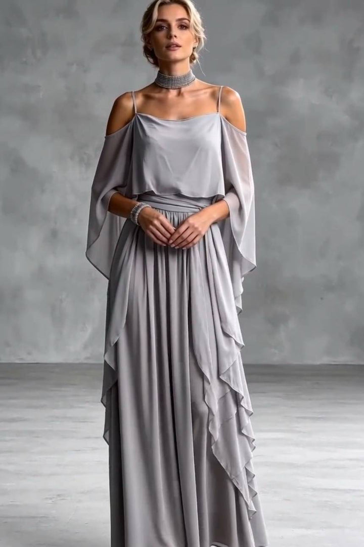 High- waisted Off-Shoulder Slip Dress