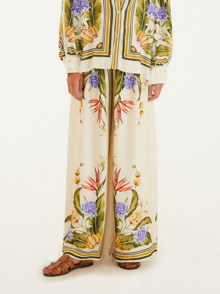 Exquisite Satin Floral Print Shirt