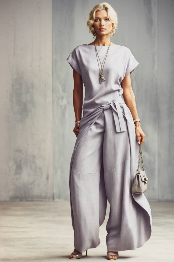 Short-Sleeve Top And Cocoon Pants Set