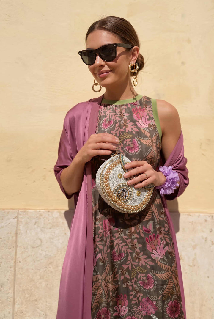 Printed Dress And Coat Set