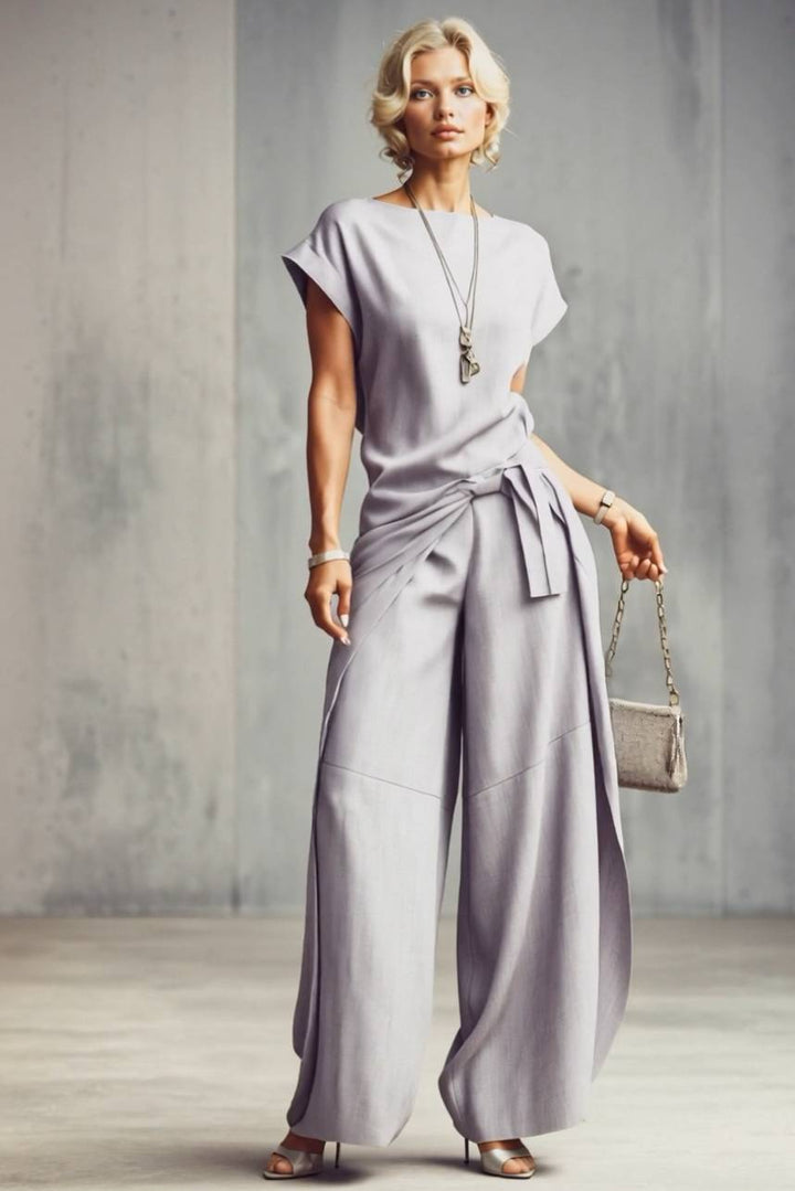 Short-Sleeve Top And Cocoon Pants Set