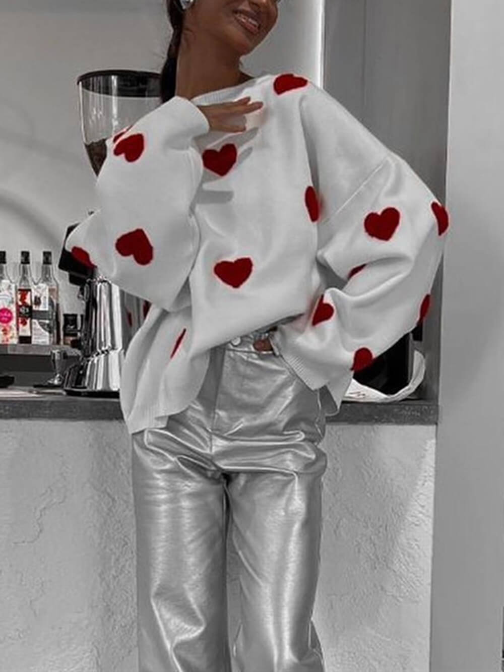 Mikina Heart Knit