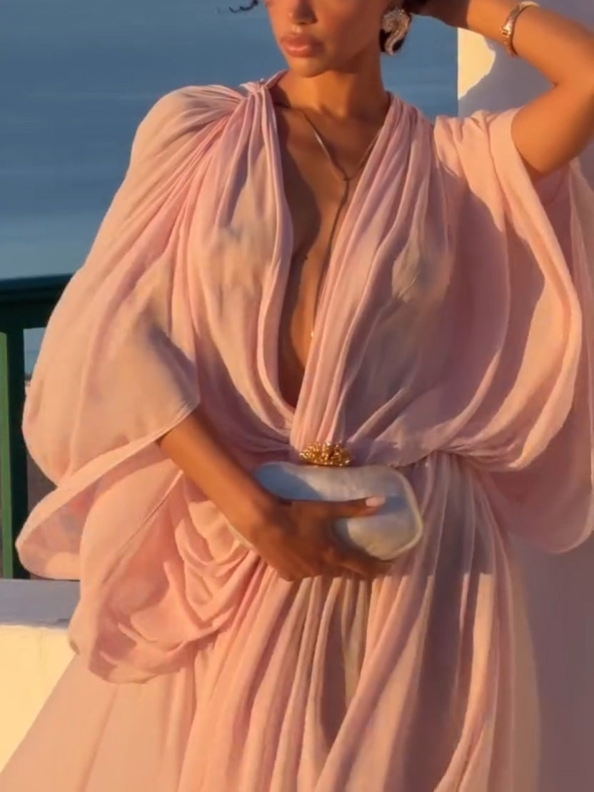 Elegant Flowy Chiffon Maxi Dress