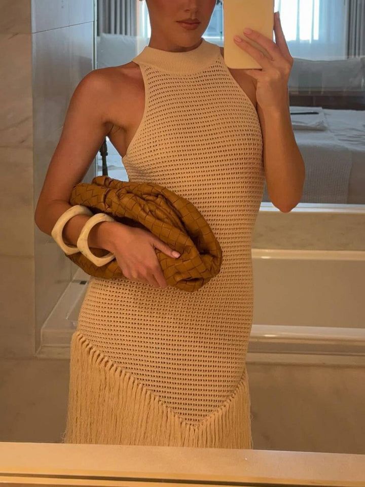 Knitted Tassel Hem Dress