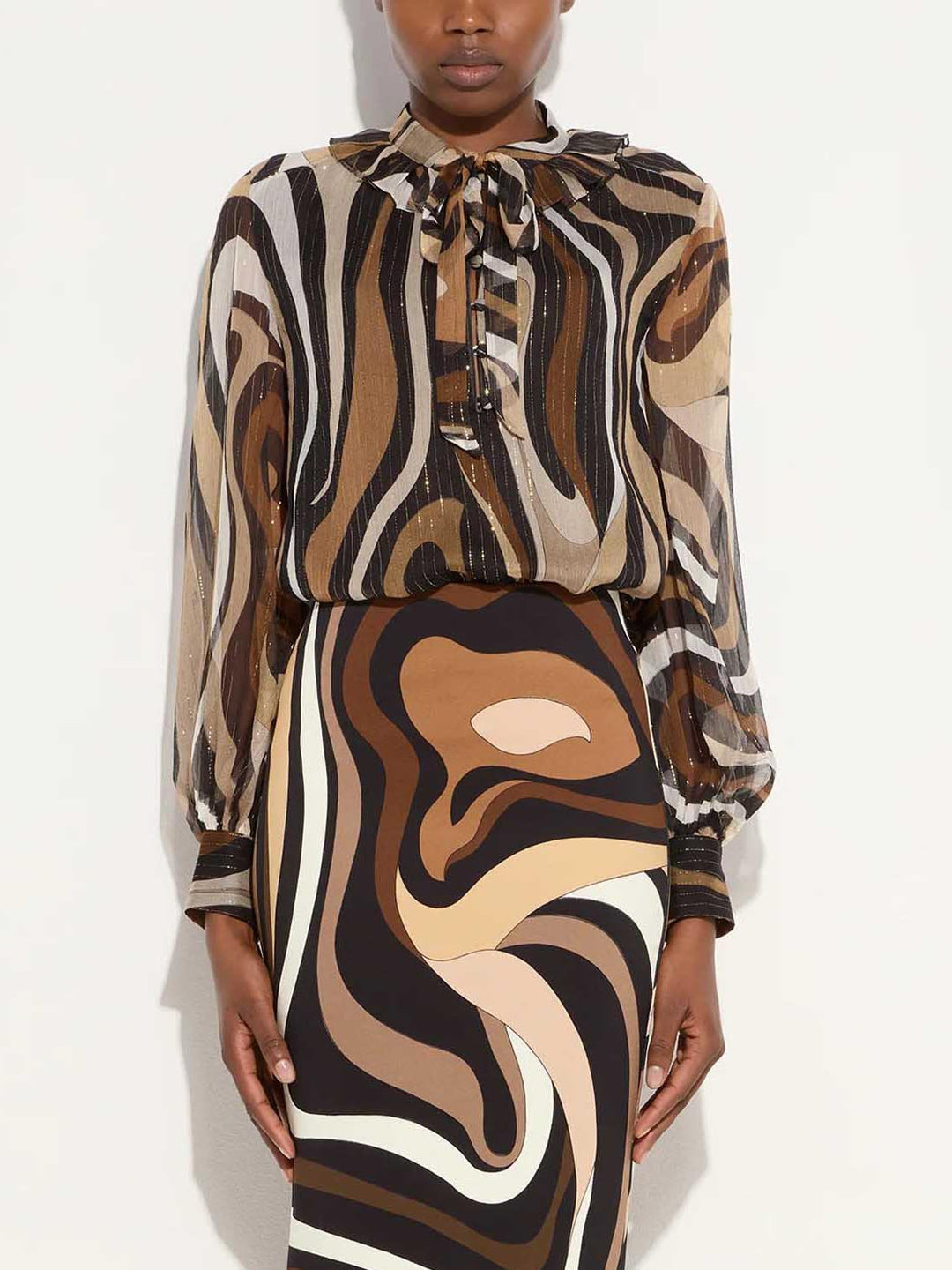 Retro Abstract Print Skirt