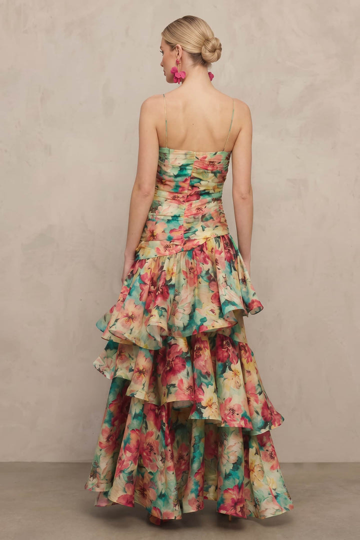 Floral-Print Slip Maxi Dress