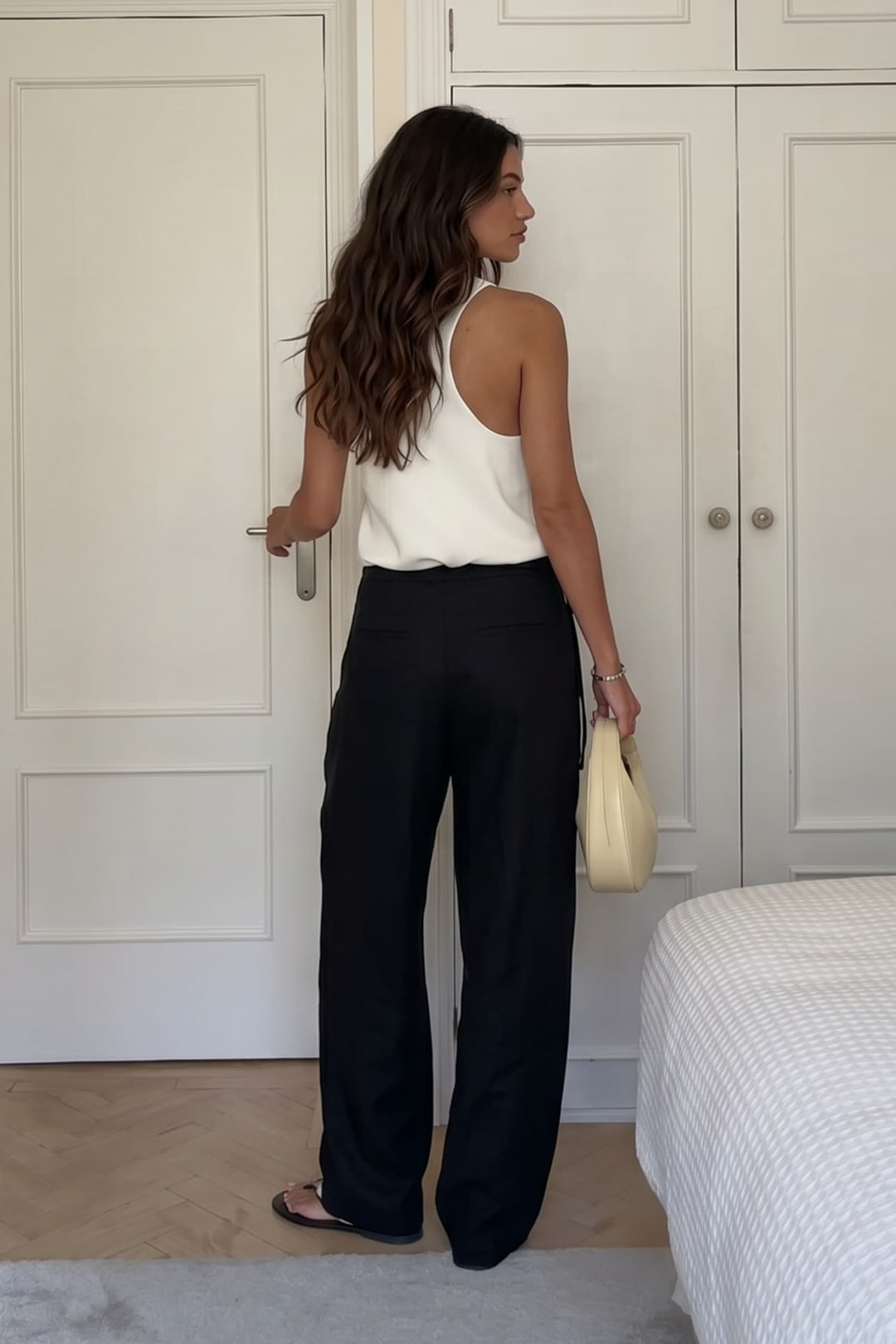 Minimalist Vest And Wide Leg Pants Set