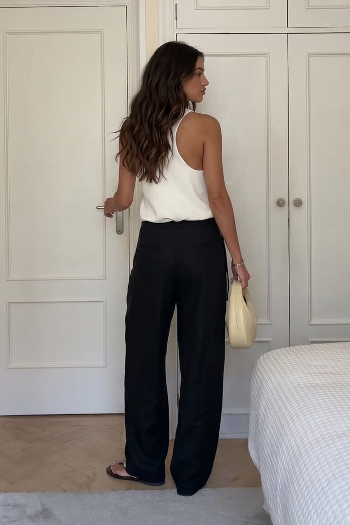 Minimalist Vest And Wide Leg Pants Set