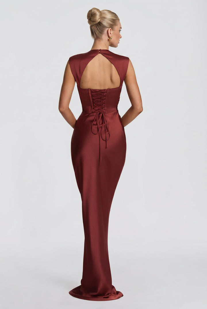 Backless Design Pleated Maxi Dress