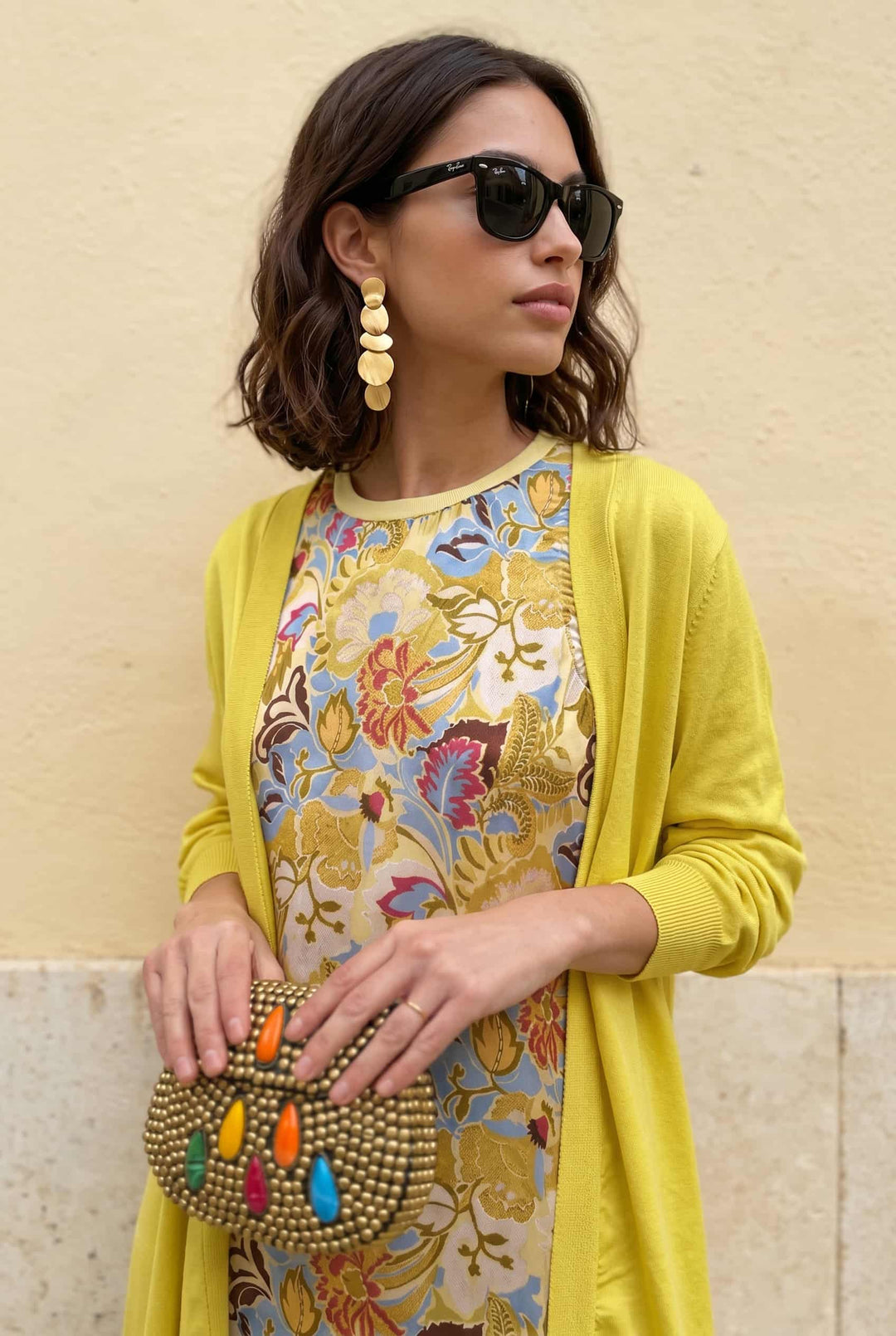 Printed Dress And Coat Set