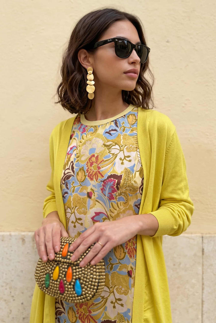 Printed Dress And Coat Set