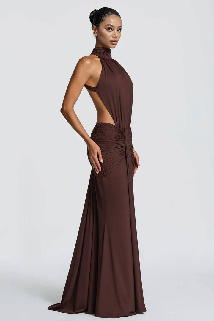 Halter-Neck Backless Maxi Dress