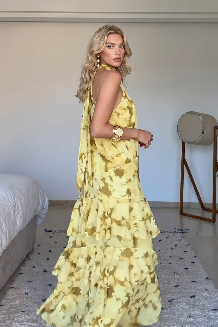 Off-shoulder Top And Ruffled Skirt Set
