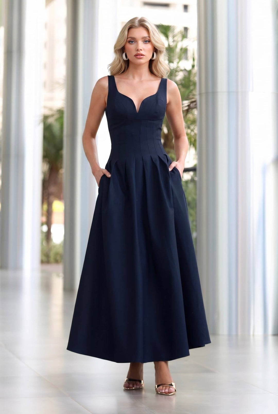 Minimalist Slim Sling Maxi Dress