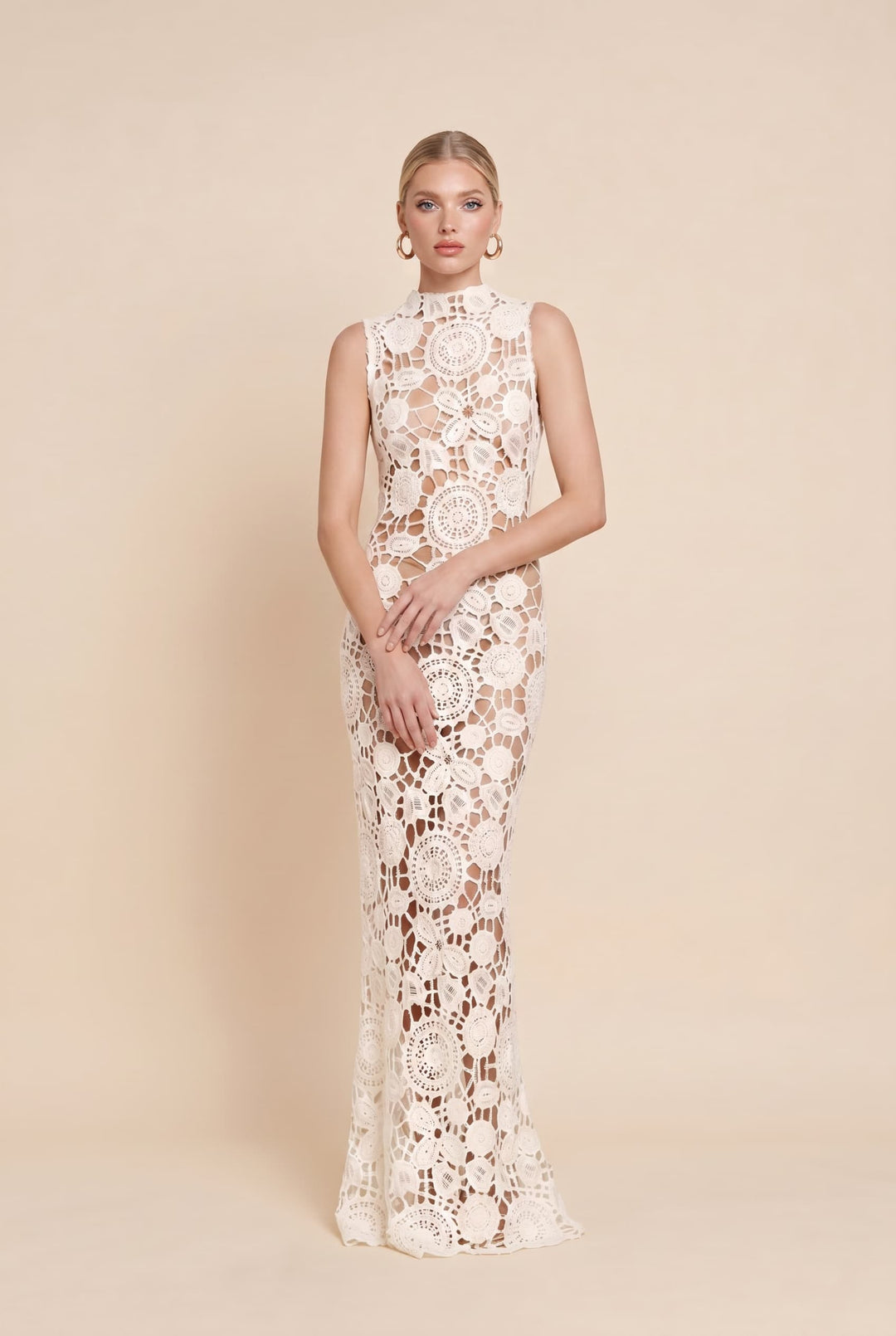 Vacation Style Lace Slim Maxi Dress