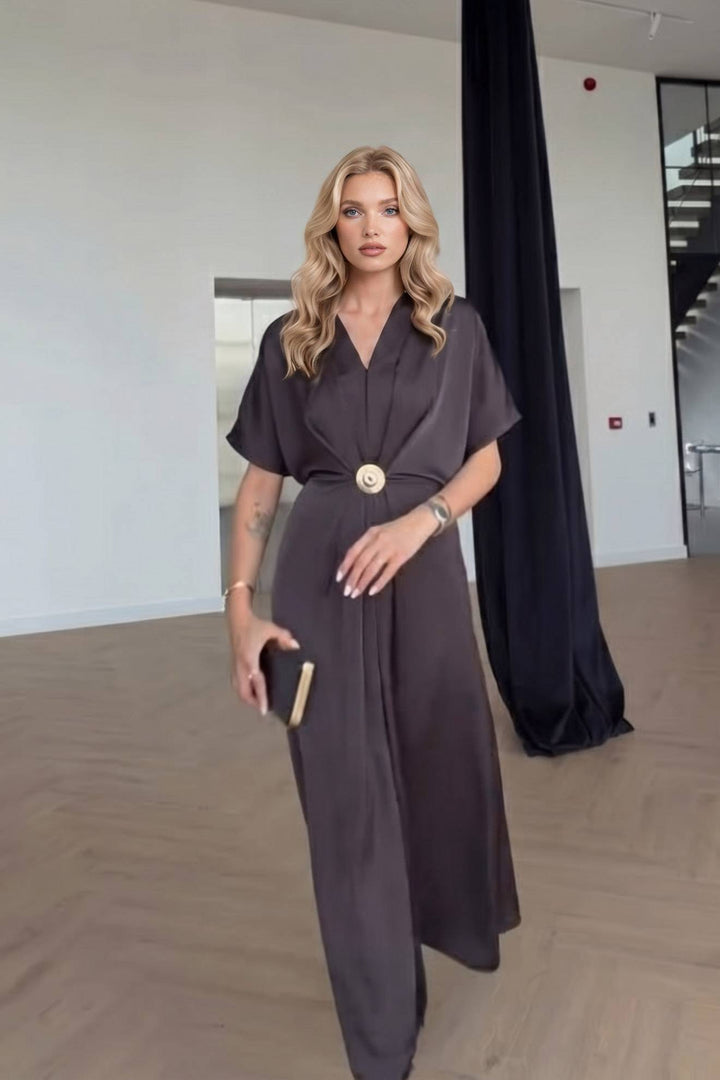 V-Neck Slit Maxi Dress
