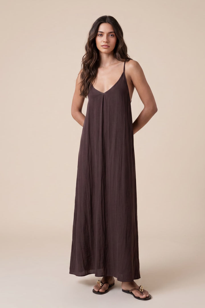 V-Neck Backless Maxi Dress