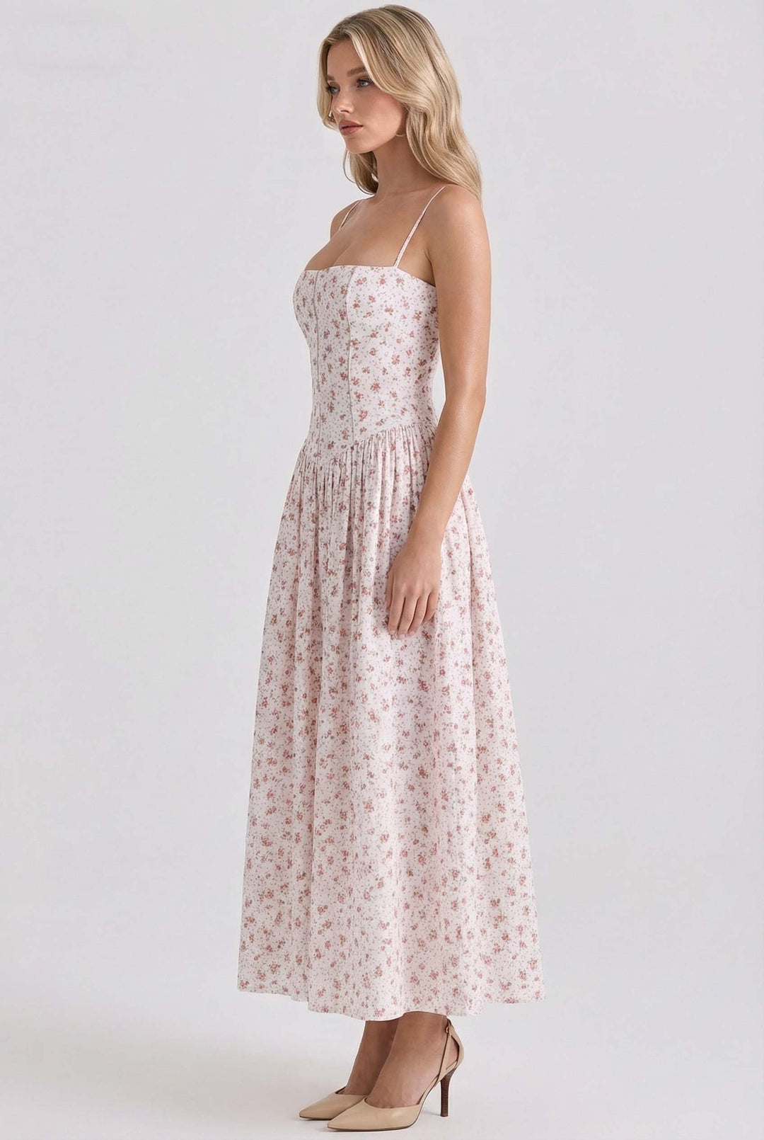 Sling Slim-Fit Floral MidI Dress