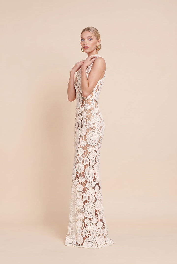 Vacation Style Lace Slim Maxi Dress