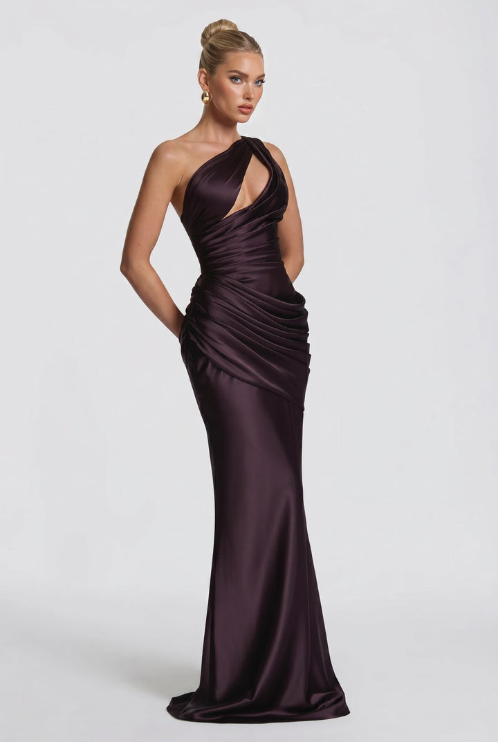 Hollow Design Pleated Maxi Dress