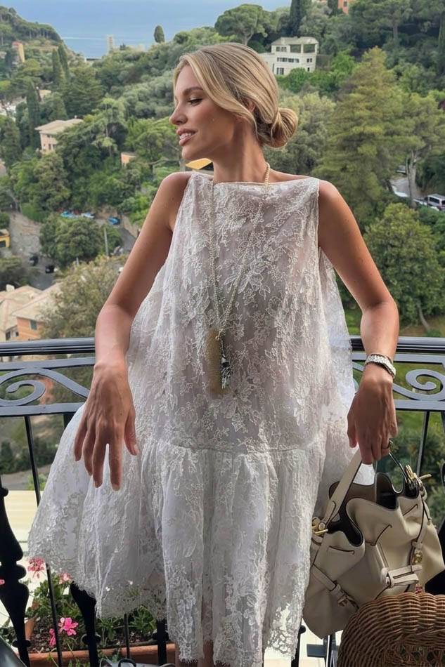 Lace A- Line Mini Dress