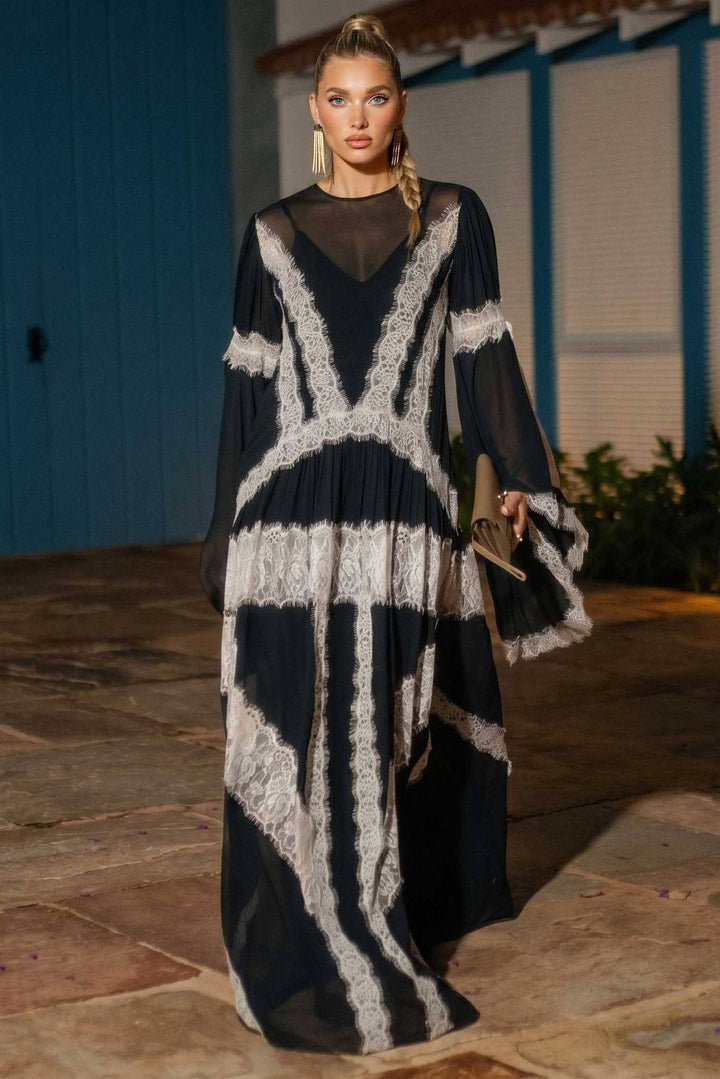 Lace Panelled Maxi Dress