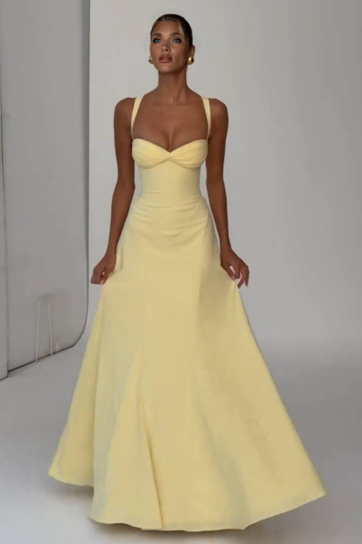 Sling Slim-Fit A- Line Maxi Dress