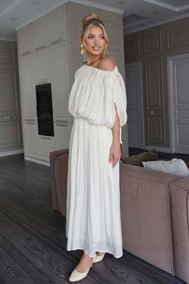 Multi-style Drawstring Design Maxi Dress