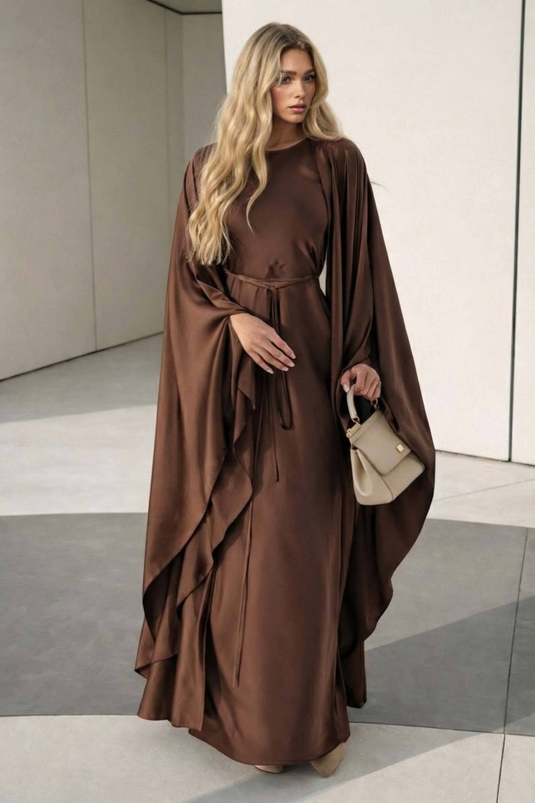 Short Sleeve Maxi Dress Shawl Set