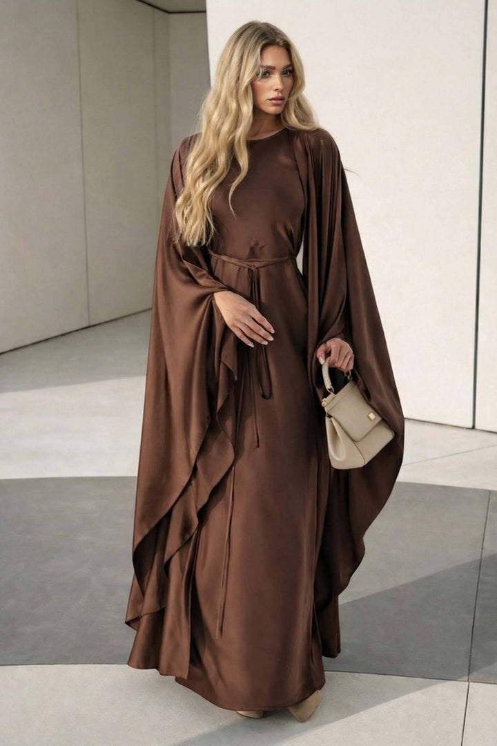 Short Sleeve Maxi Dress Shawl Set