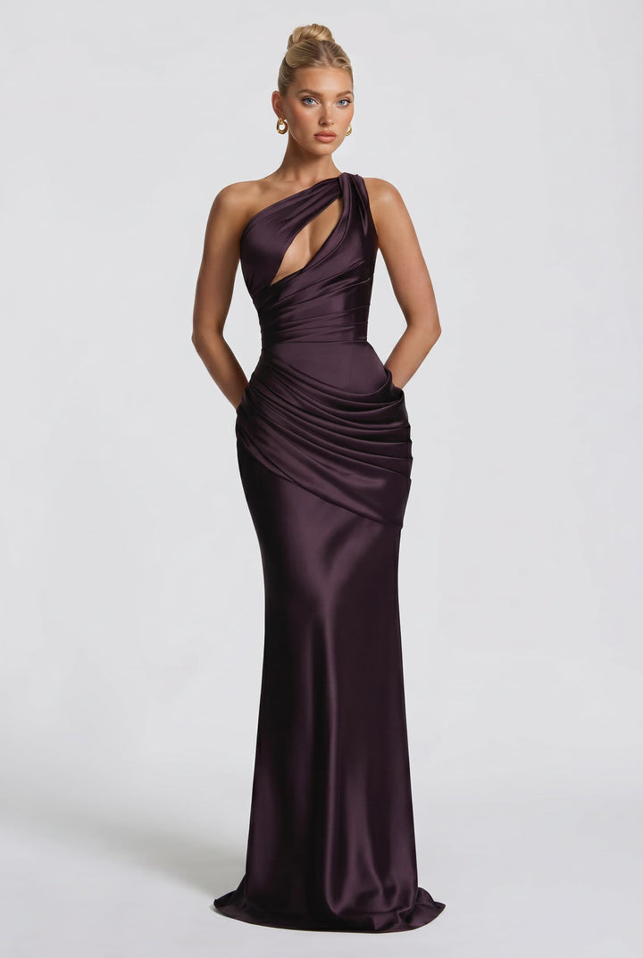 Hollow Design Pleated Maxi Dress