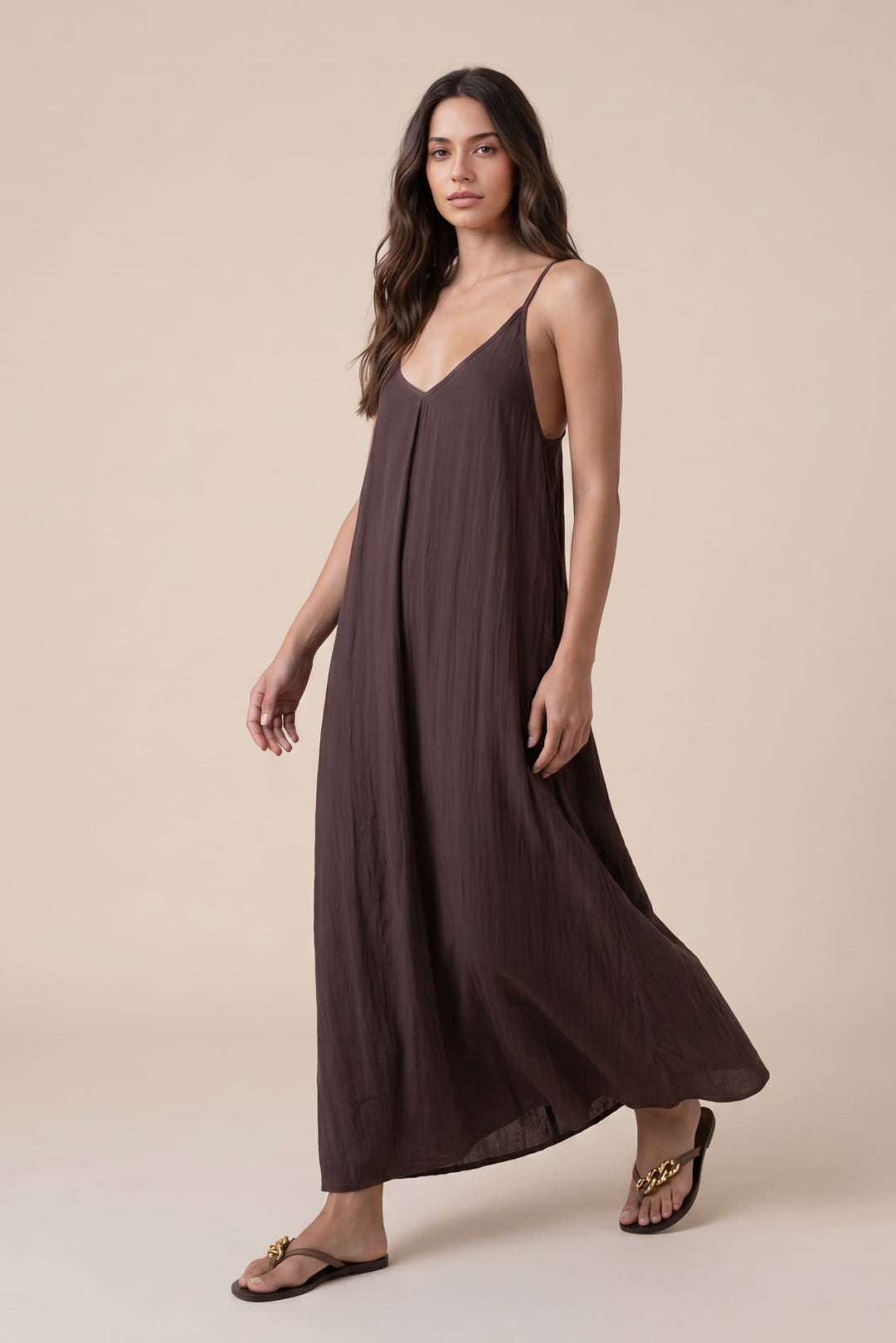 V-Neck Backless Maxi Dress