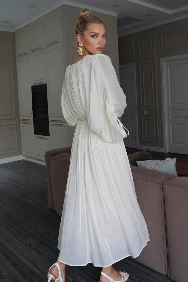 Multi-style Drawstring Design Maxi Dress